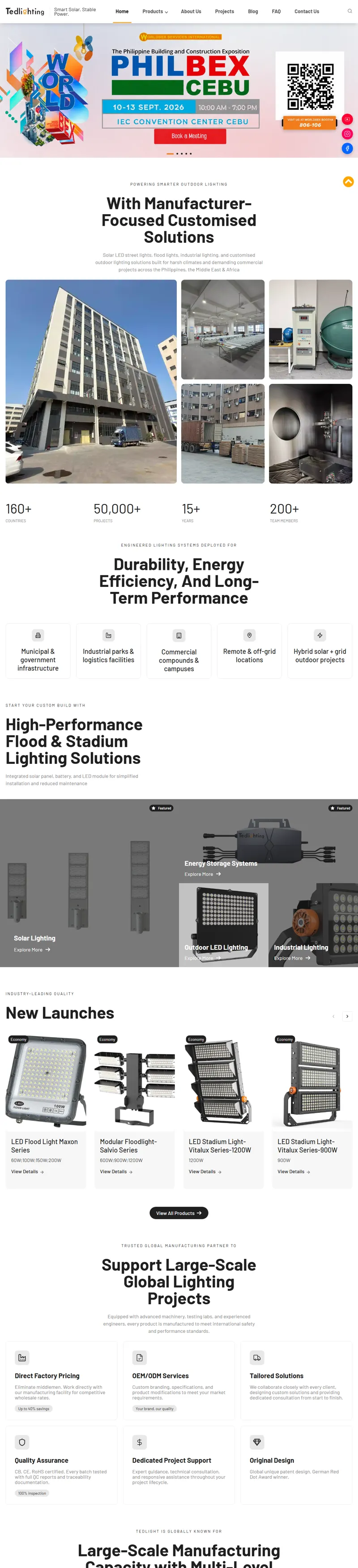 Solar LED Lighting Manufacturer | TedLighting 网页长截图