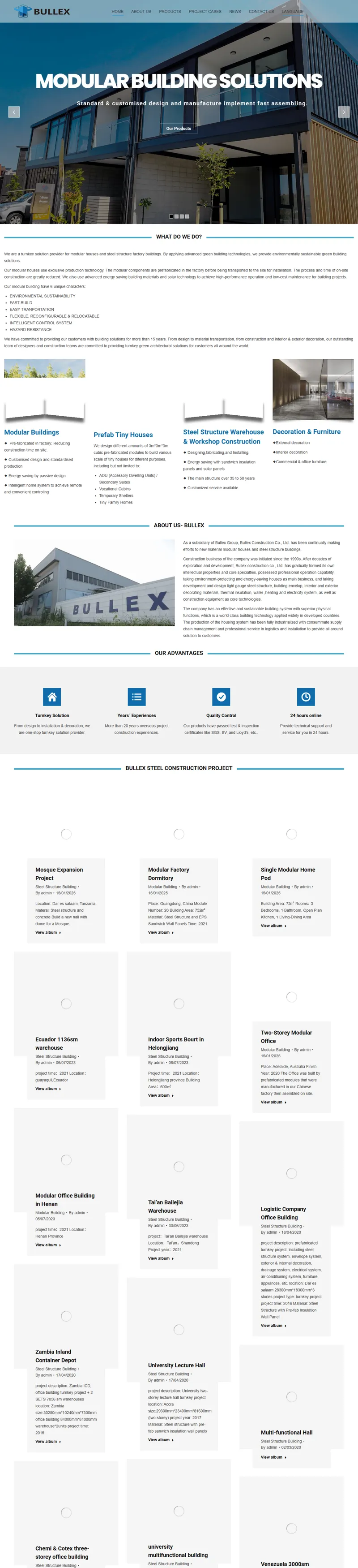 Bullex Construction Co., Ltd. 网页长截图
